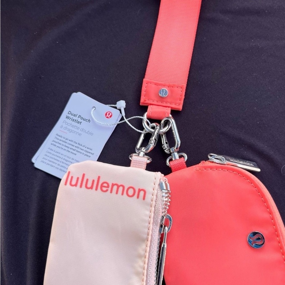 lululemon athletica Dual Pouch Wristlet in Pink and Cream
